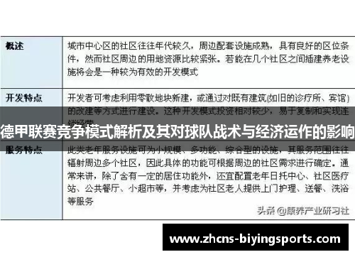 德甲联赛竞争模式解析及其对球队战术与经济运作的影响