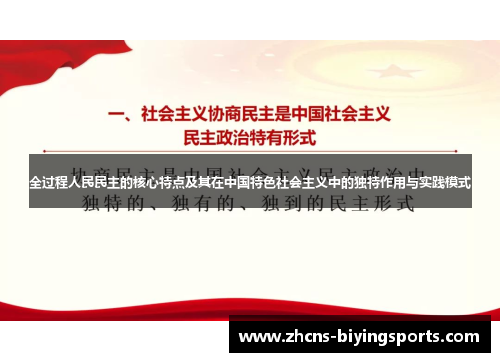 全过程人民民主的核心特点及其在中国特色社会主义中的独特作用与实践模式